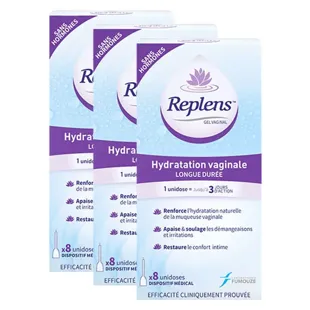 Replens Gel Vaginale 8 dosi singole Senza Ormoni - Confezione da 3