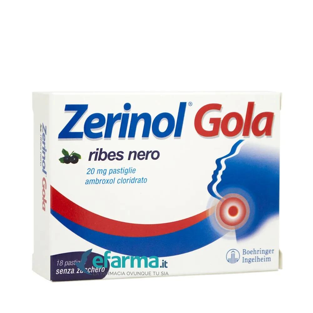 Zerinol Gola Ribes Nero 20mg Ambroxolo Cloridrato 18 Pastiglie