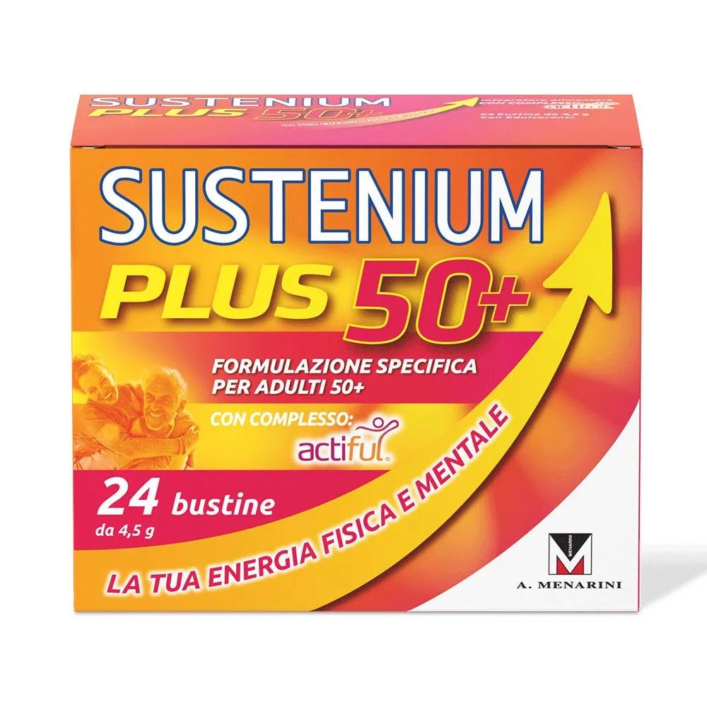 Sustenium Plus 50+ Integratore Energizzante per Adulti 50+ con Actiful, Vitamine e Minerali, 24 Bustine