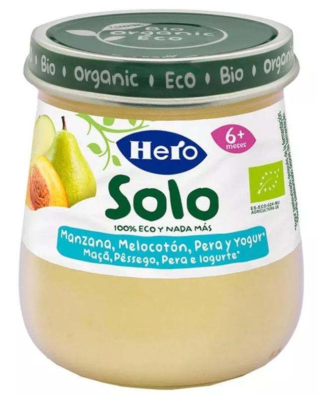 Hero Solo Tarrito Manzana, Melocotón, Pera y Yogur +6m 120 gr