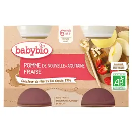 Babybio Fruits Pot Pomme Fraise +6m Bio 2 x 130g