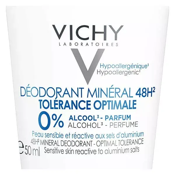 Vichy Deodorante Minerale 48H Alta Tollerabilità Roll-On Lotto di 2x50ml