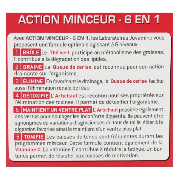 Juvamine Action Minceur 6 Actions Goût Framboise 14 sticks