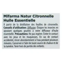 Mifarma Natur Huile Essentielle de Citronnelle 15ml