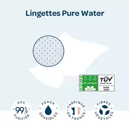 Biolane - Change Pure Water Lingette 99,9% d'Eau Purifiée - 48 unités