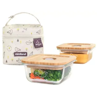 Miniland Bird Isothermal Bag + Glass Containers 2x210 ml