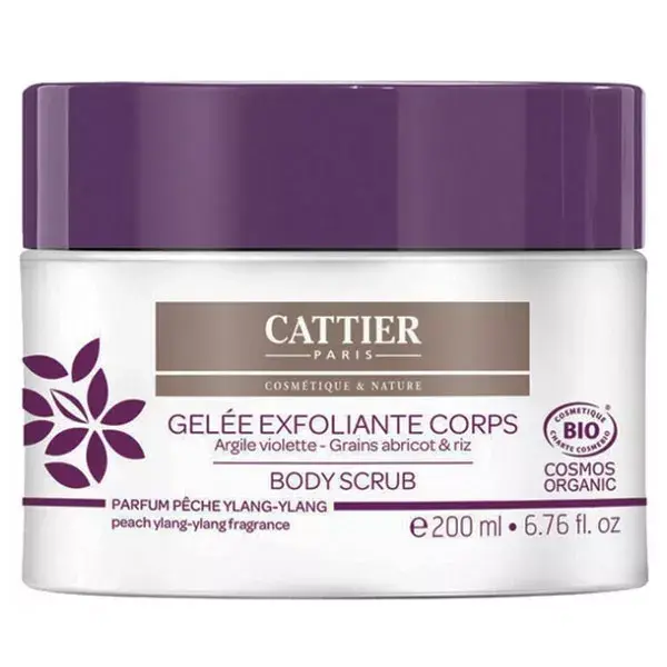 Cattier Argile Violette Gelée Exfoliante Corps Bio 200ml