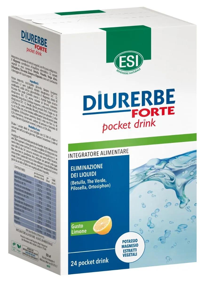 Esi Diurerbe Forte Pocket Drink Limone Integratore Drenante 24 Bustine