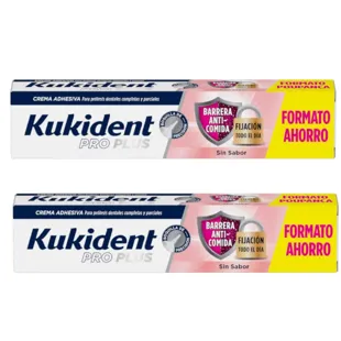 Kukident Pro Plus Barrera Anticomida sin Sabor 2x57 gr PACK AHORRO