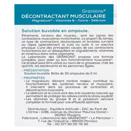 Granions Décontractant Musculaire 30 ampoules