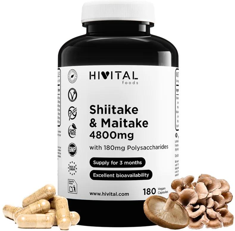 Hivital Shiitake en Maitake 4800 mg 180 veganistische capsules