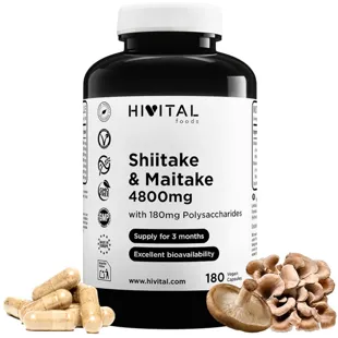 Hivital Shiitake und Maitake 4800 mg 180 vegane Kapseln