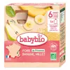 Babybio Fruits Gourde Poire Banane Millet +6m Bio 4 x 90g