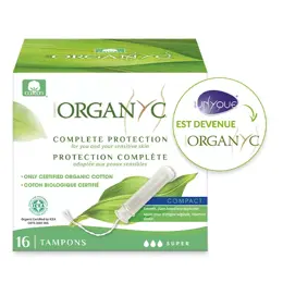 Unyque Organyc Tampon Applicateur Super Coton Bio 16 unités