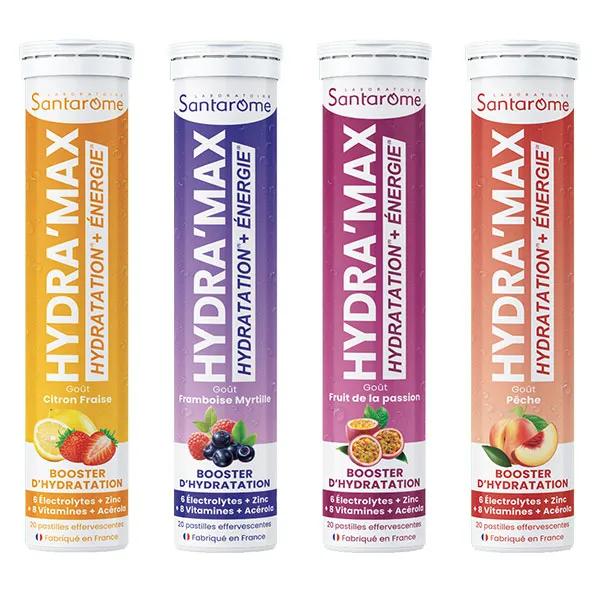 Santarome - Solution d'hydratation - Electrolytes et Oligoéléments - Lot de 4 Hydra'max