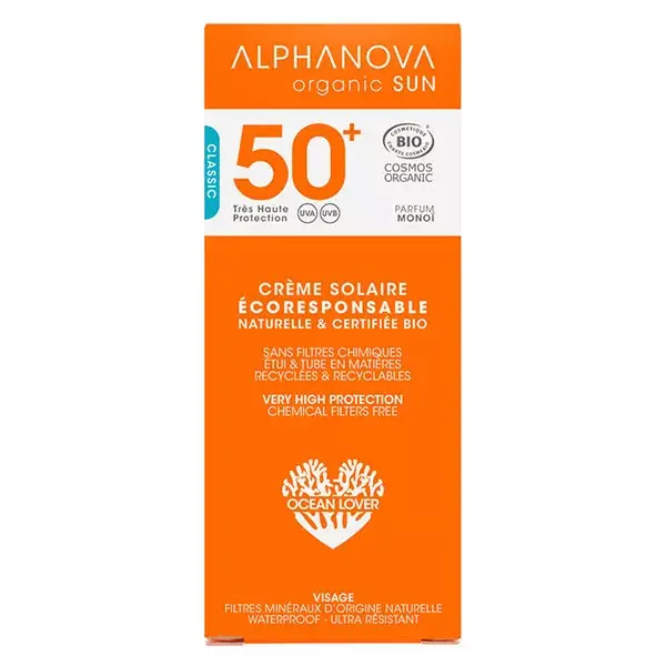 Alphanova Organic Sun Crema Solar Ecoresponsable SPF50+ Bio 50ml