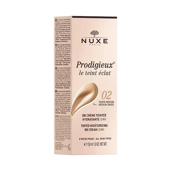 Nuxe Prodigieux® Le Teint Éclat BB Crema Tinta Idratante 24h Tinta Media 30ml  