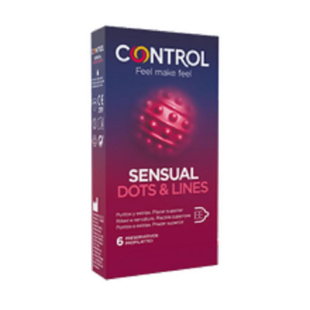 Control 2in1 Sensual Dots&Lines Profilattici 6 Pezzi