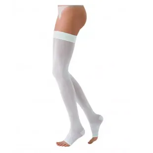 Calze autosostenenti Sigvaris AT2 punta aperta classe 2 taglia normale 5 bianche