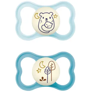 Mam Baby Pacifier Air Night 16+ Silicone Blue 2 units