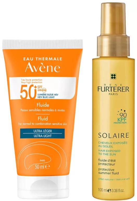 Avène Fluido Solare SPF50+ 50 ml + Rene Furterer Fluido Solare Protettivo KPF 50+ 100 ml