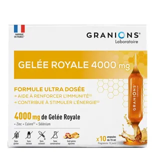 Granions Royal Jelly 4000 mg, Rafforza il sistema immunitario, Anti-fatica - 10 fiale
