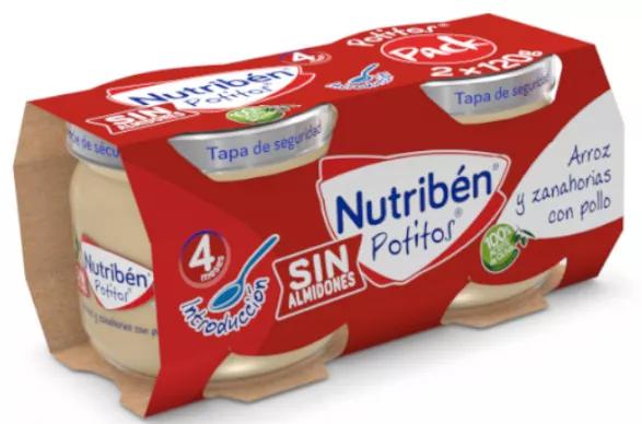 Nutribén Potitos Riz et Carottes au Poulet +4m 2x120 gr
