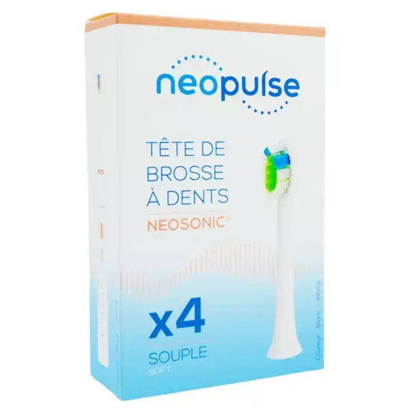 Neopulse Têtes Brosse à Dents Neosonic Blanc Soft 4 Unités