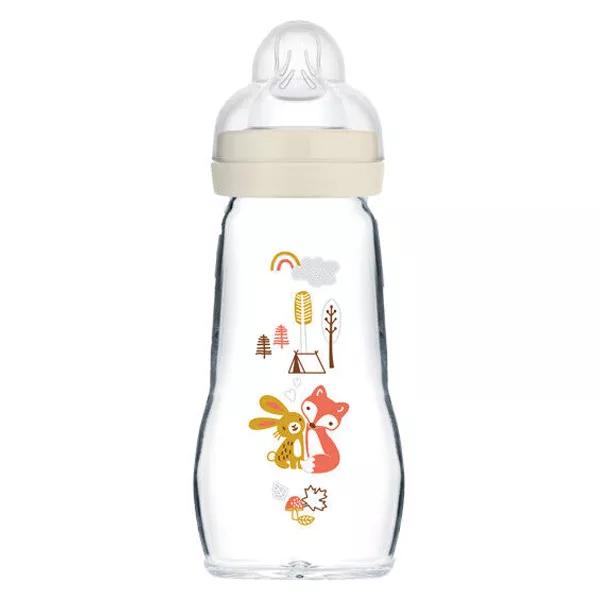 MAM Biberon Primi mesi Vetro 260ml Tettarella Misura 2 Bianco