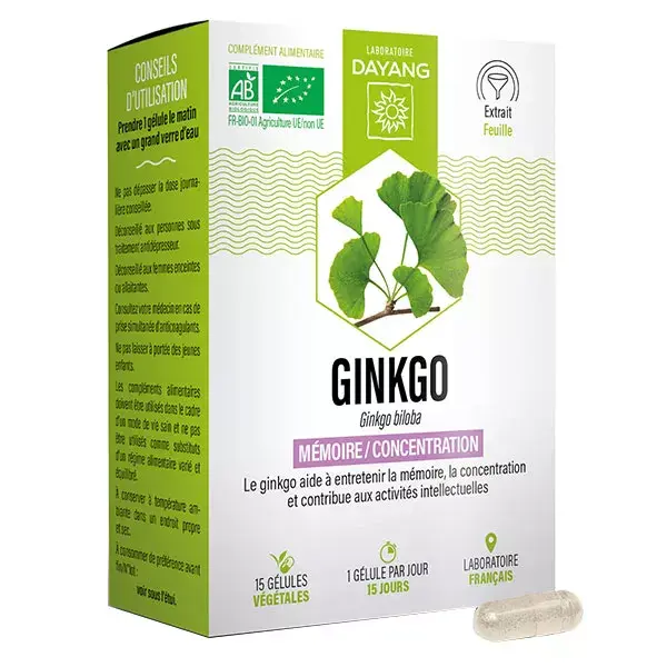 Dayang Ginkgo Biloba Bio 15 gélules