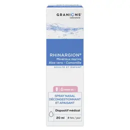 Granions Rhinargion Spray Nasal Décongestionnant Apaisant +6m 20ml