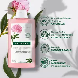 Klorane Pivoine Shampoing Apaisant Cuir Chevelu Sensible 400ml