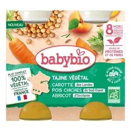 Babybio Tajine de Légumes Petits Légumes de Nos Régions Boulghour Abricots Bio 400g