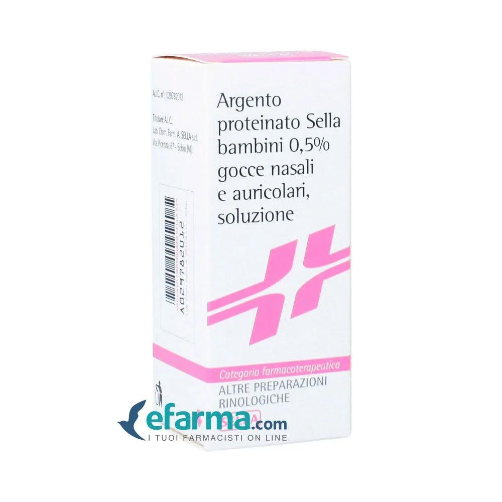 Argento Proteinato Sella 0,5% Gocce Nasali e Auricolari Flacone da 10 ml