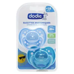 Dodie Sucette Anatomique +18m Bébé Ours Mini Loup Bleu Lot de 2