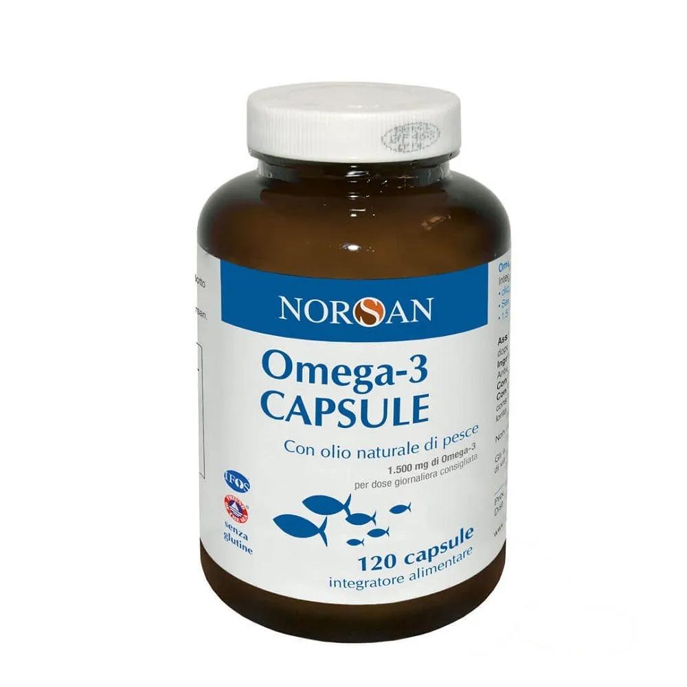 Norsan Omega-3 Capsule Integratore Con Olio di Pesce 120 Capsule