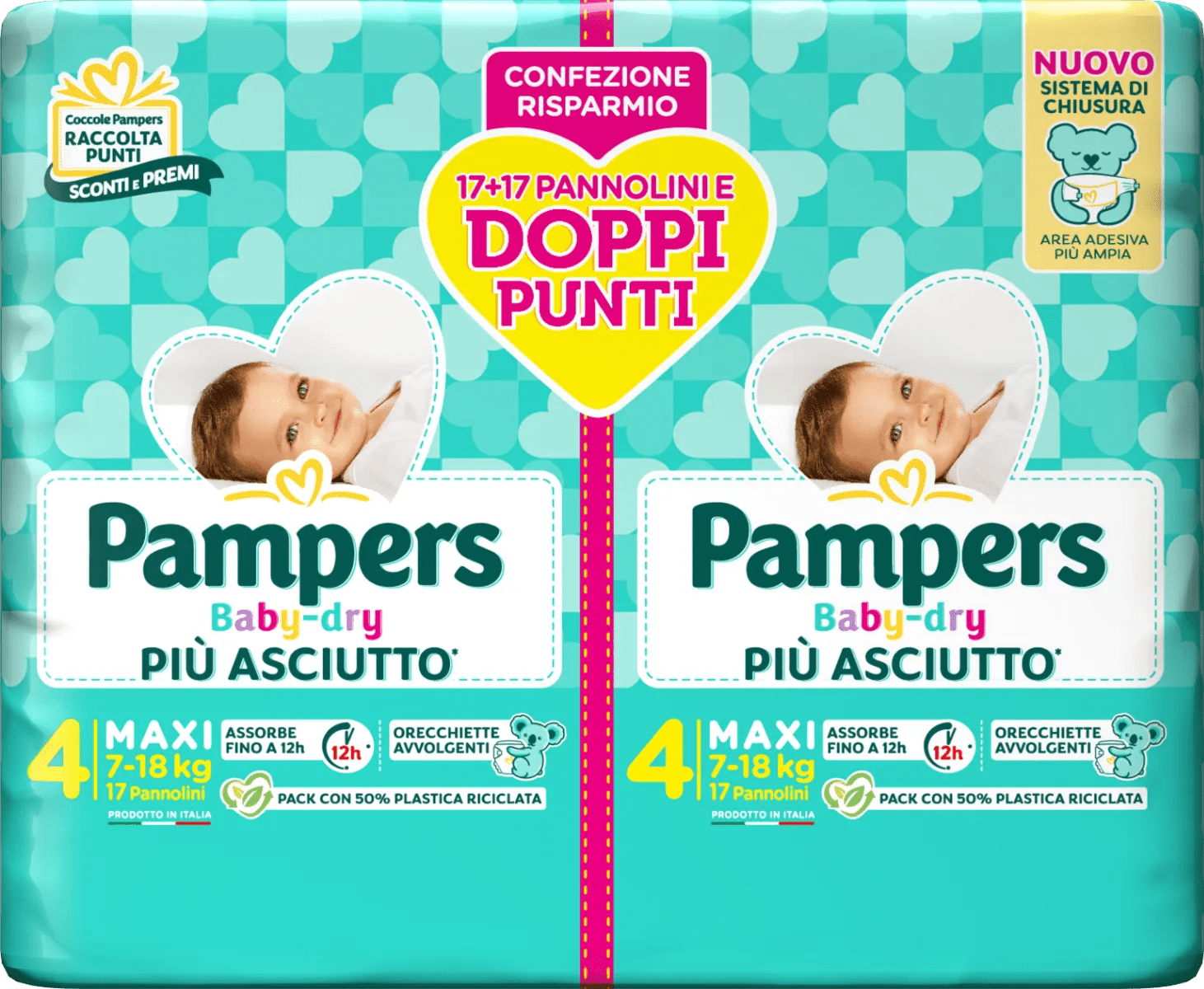 Pampers Baby Dry Pannolino Tripla Azione 34 Pezzi 7-18 Kg