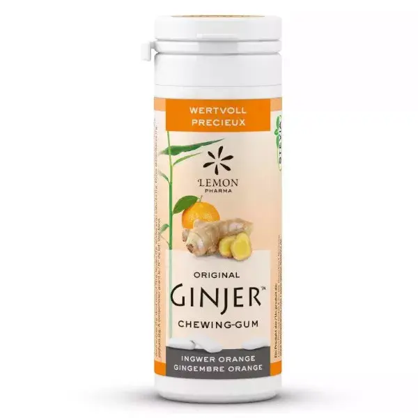 Lemon Pharma Ginjer Chewing-Gum Gingembre Goût Orange 30g