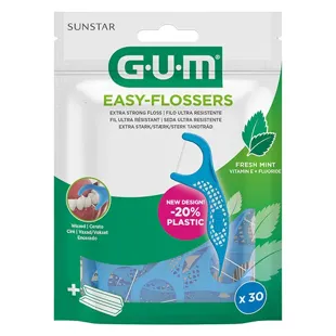 Gum Filo Interdentale Easy Flossers Menta Fresca Cerata 30 unità