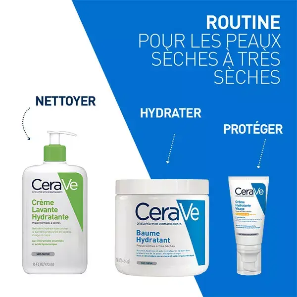 Cerave Routine Peaux à Tendance Atopique Crème Lavante Hydratante 473ml & Baume Hydratant 454g