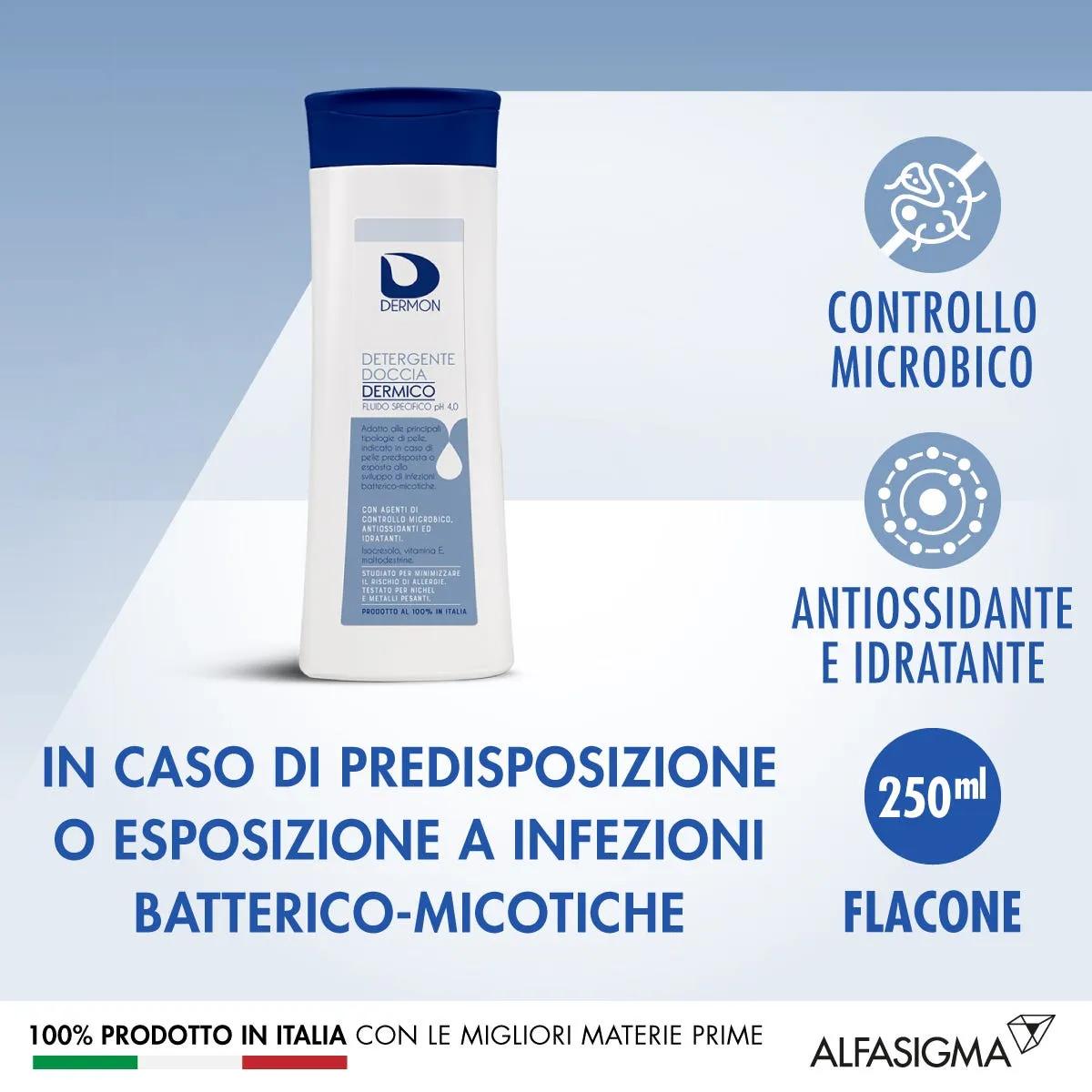 Dermon Detergente Doccia Dermico per Infezioni Microbiche 250 ml