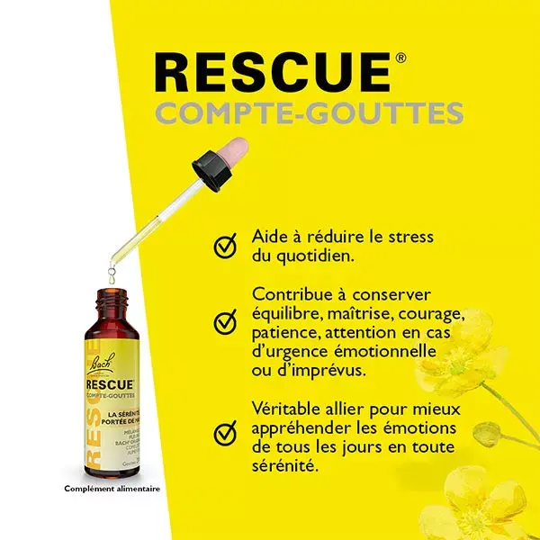 Rescue Fleurs de Bach Comptegouttes 20ml Pas cher