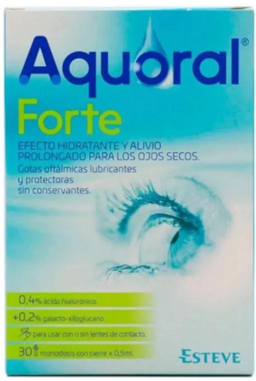 Aquoral Forte Glijmiddel Oogdruppels 30 enkele doses x 0,5 ml