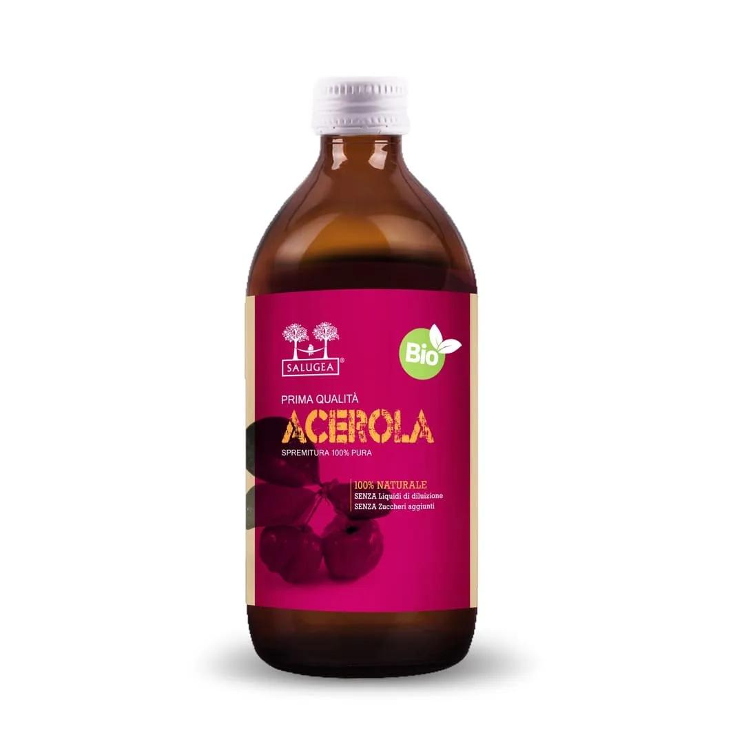 Salugea Succo di Acerola Biologico 100% Puro 500 Ml