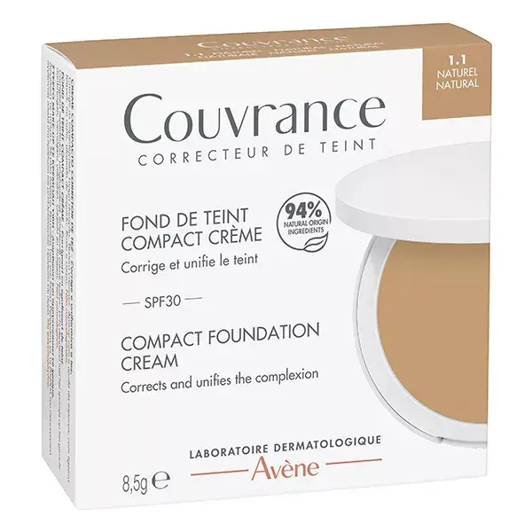 Avene Couvrance Crème de teint compacte Fini semi-mat Naturel 8,5 gr