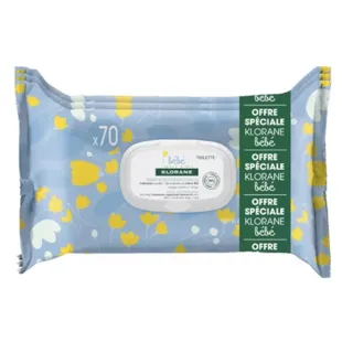 Triple Pack Klorane zachte reinigingsdoekjes voor baby's 70 stuks