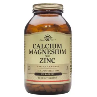 Solgar Calcium, Magnésium et Zinc 250 Comprimés