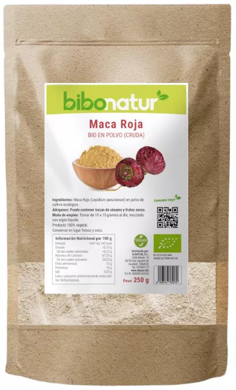 Bibonatur Bio rohes rotes Maca-Pulver 250 gr