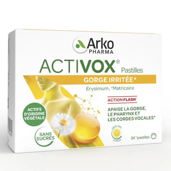 Arkopharma Activox Adoucit La Gorge Miel Citron 24 pastilles
