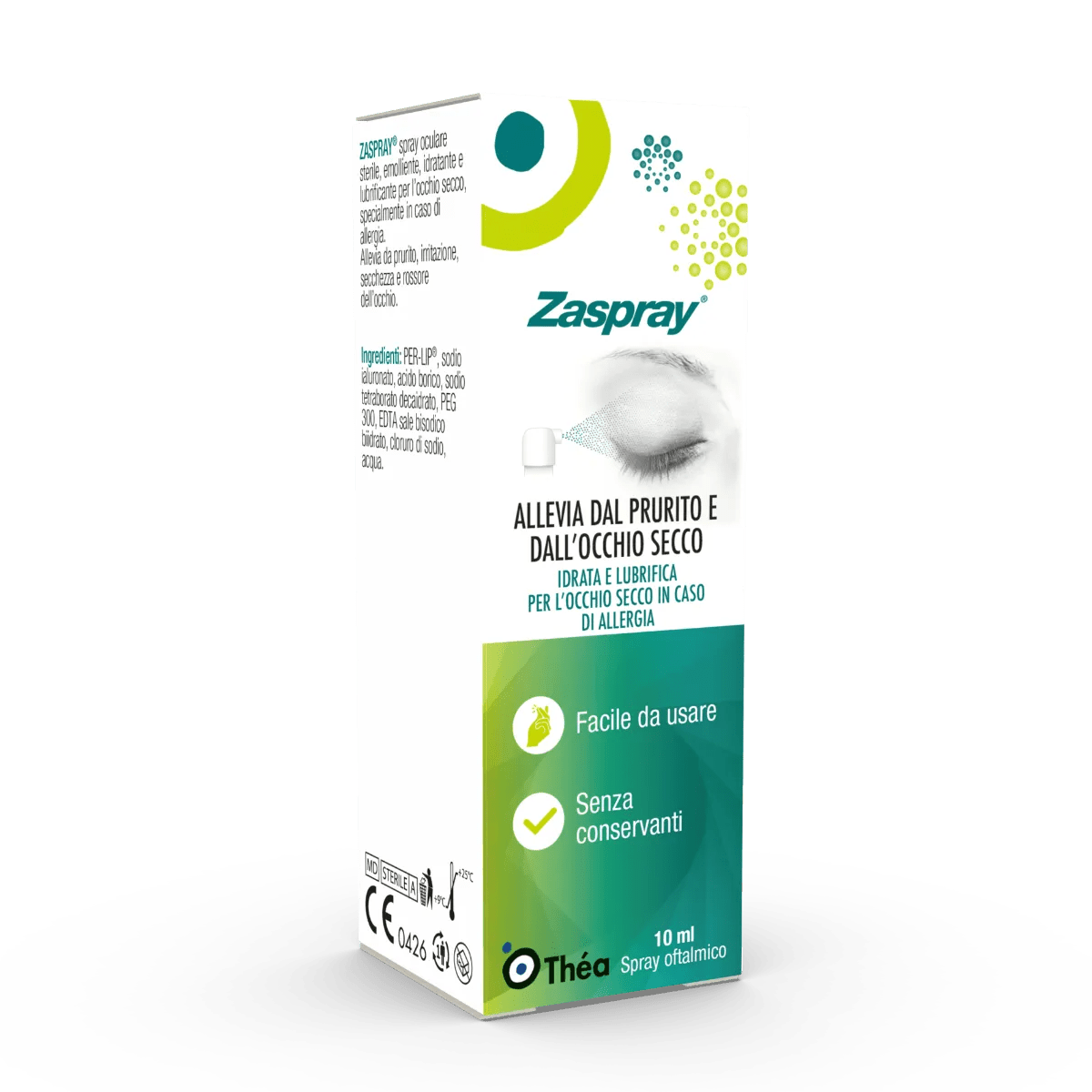 Zaspray Spray Oftalmico Antiallergico Per Prurito e Occhio Secco 10 ml